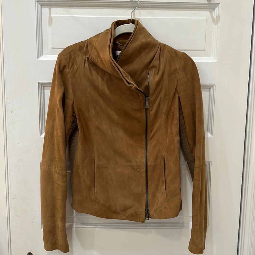 Vince Suede Leather Moto Jacket Size - barely worn, like new.